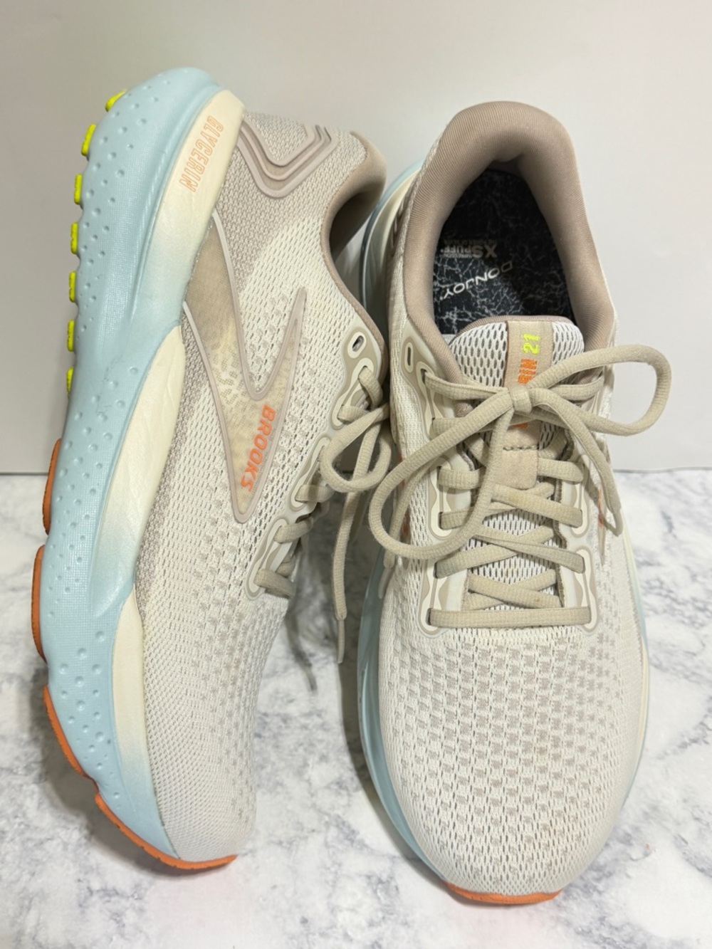 Brooks Glycerin 21 Road-Running Shoes Women's gray aqua coconut size 11 - Picture 1 of 13